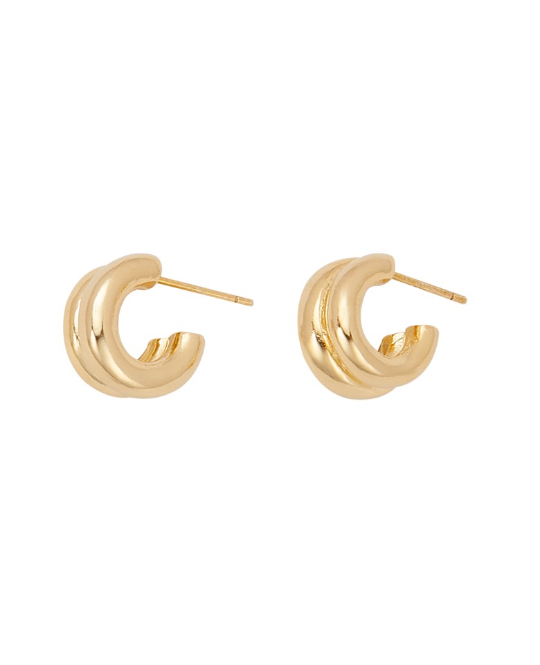 Double donut earring(gold)