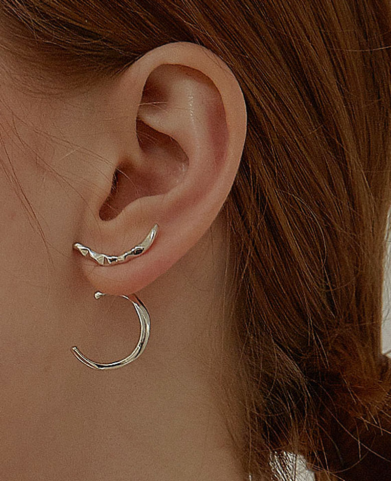 Stone line earring