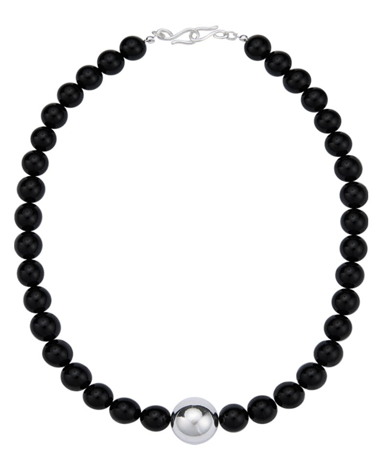 Onyx argent necklace